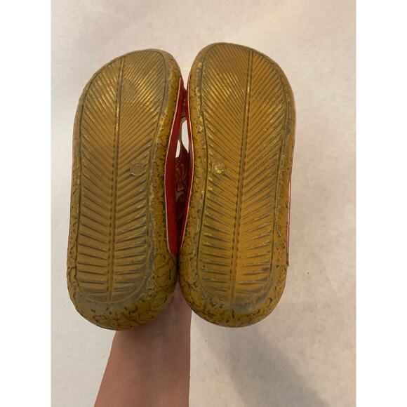 Skye Trubelle  Leather Red Platform Clogs Slippers On Floral Size 39 Boho US 9 - Picture 6 of 9